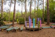 wooden play area at bewilderwood