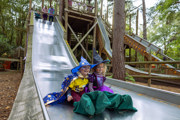 Children in fancy dress on Slippery Slopes