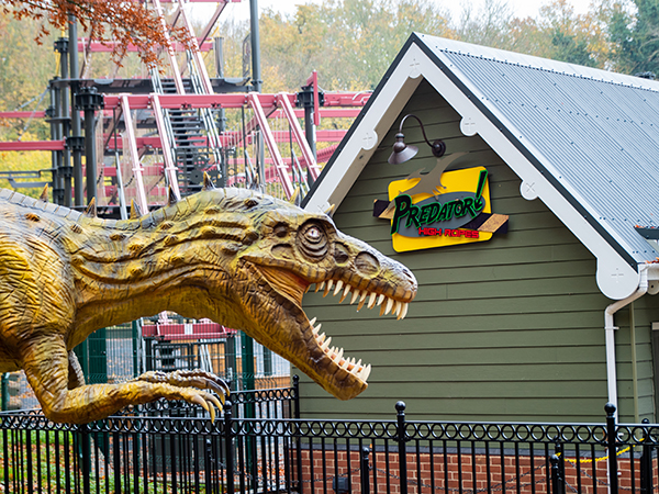 Dinosaur structure at an attraction