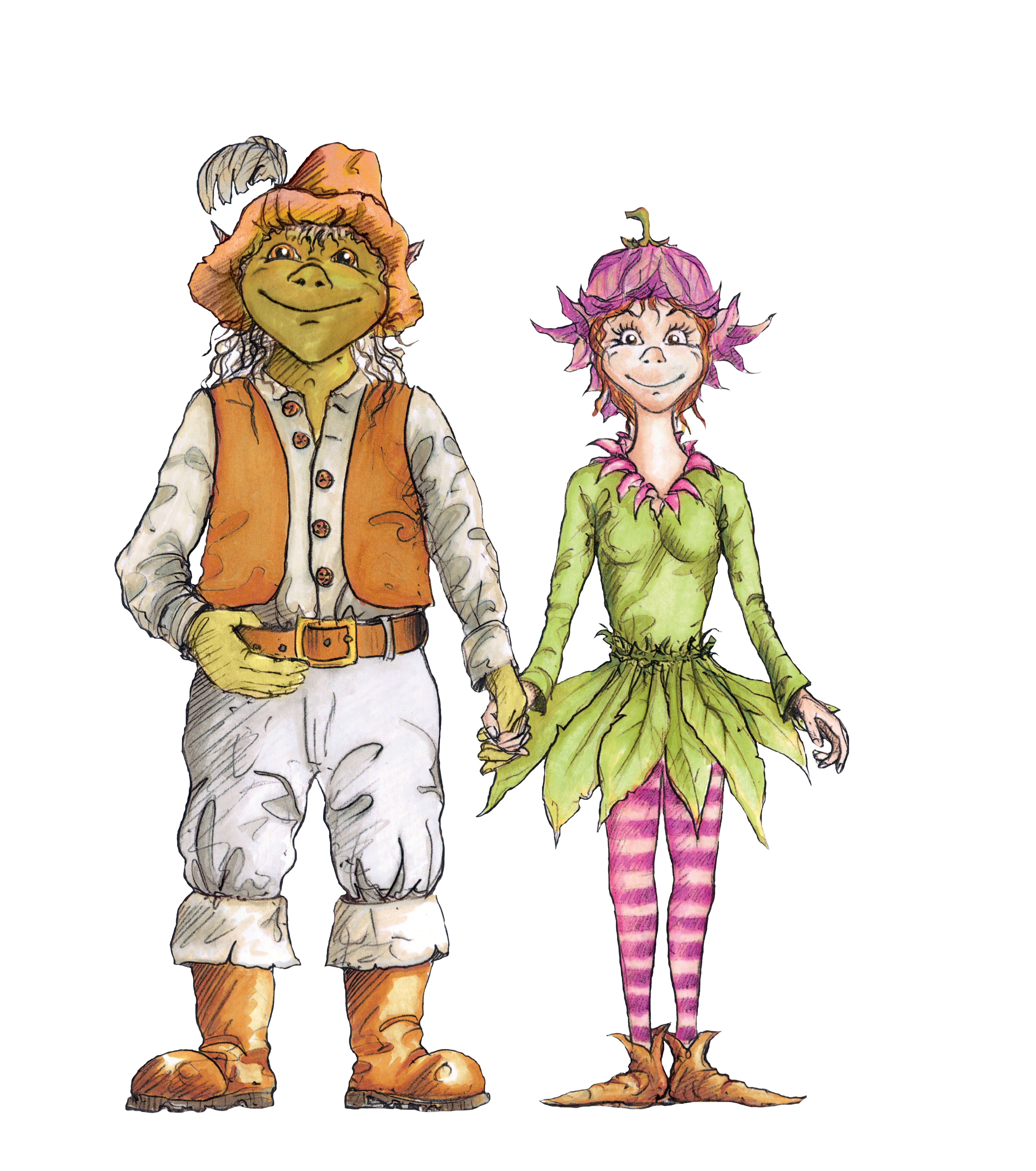 Illustration of Moss and Leaflette characters from Bewilderwood