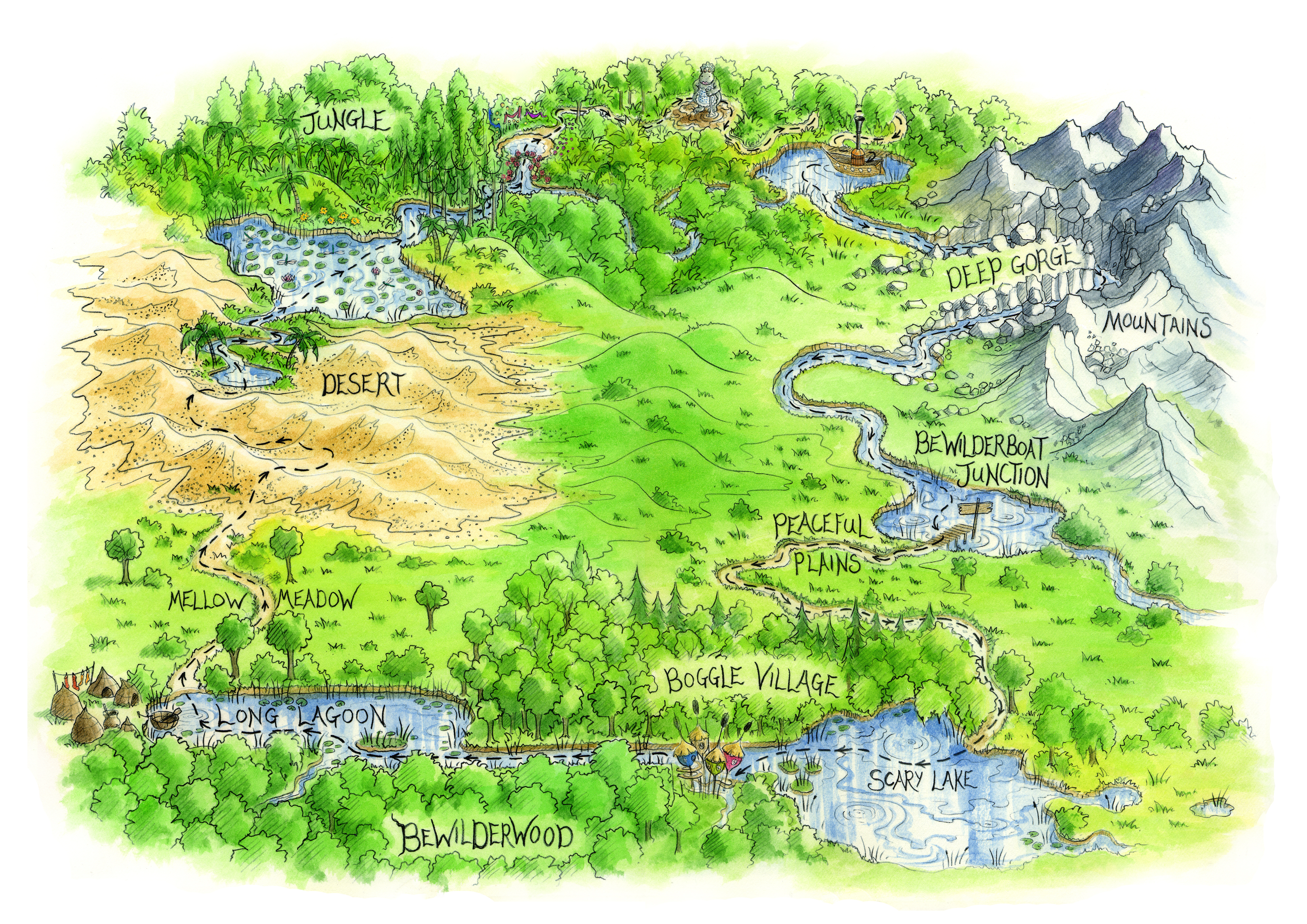31. Double Page Landscape. Colour Map Of The Adventure