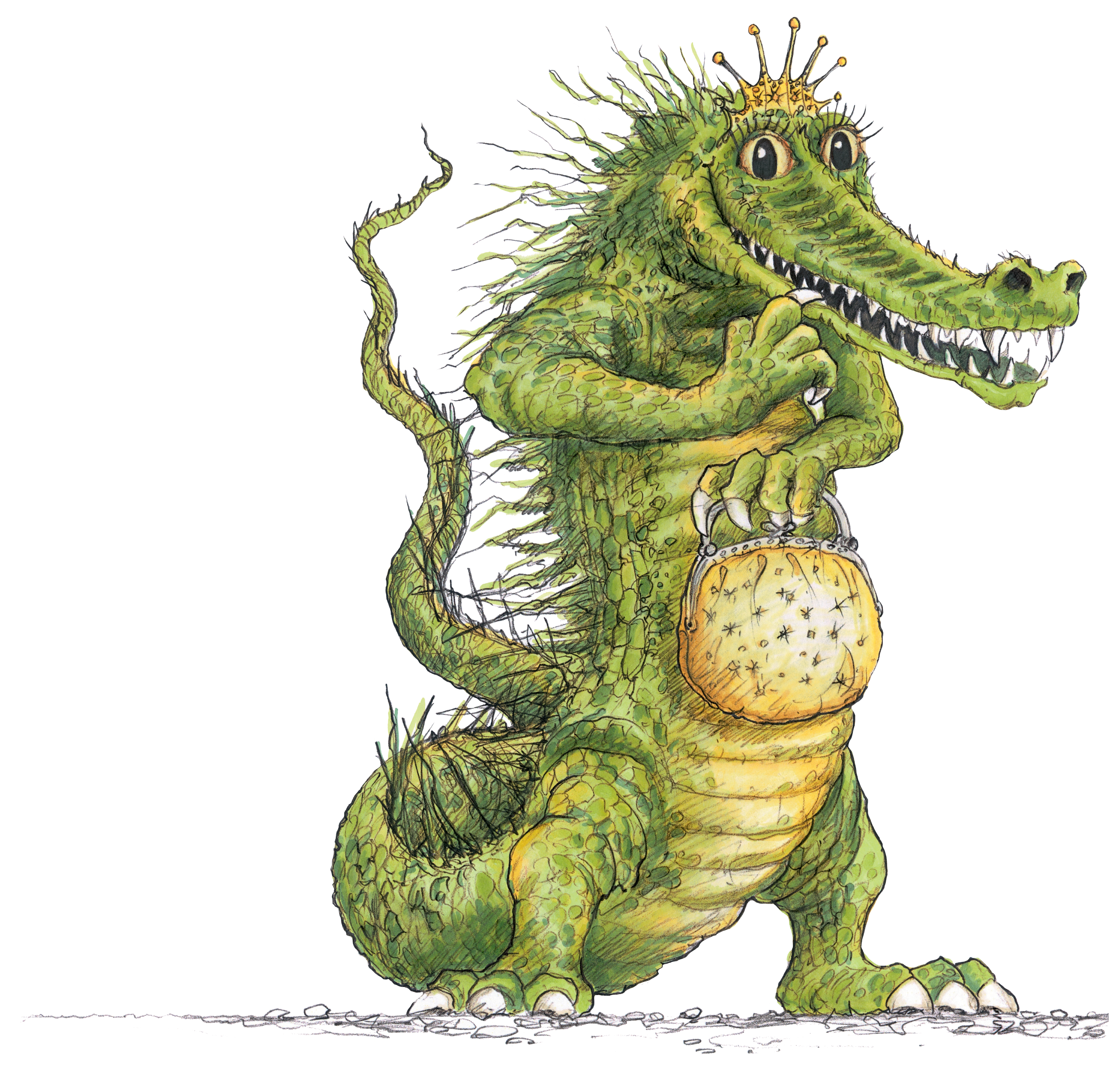 Illustration of Mildred the Crocklebog character from Bewilderwood
