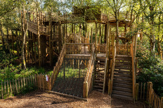 Wooden structure at bewilderwood Cheshire